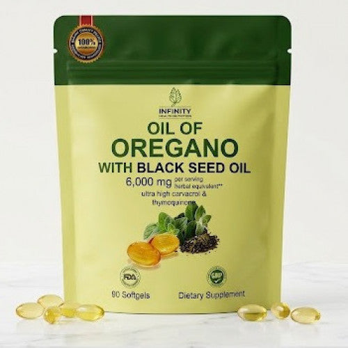 Aceite de Orégano con Semilla Negra 6000 mg — 90 Softgels