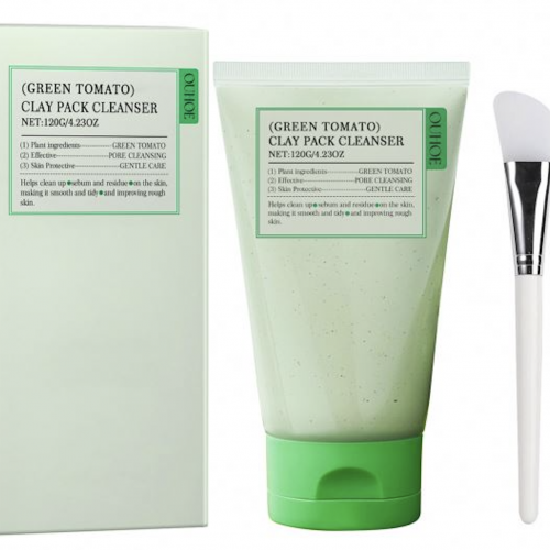 Pote de mascarilla detox de arcilla de tomate verde con aplicador — Quiseya