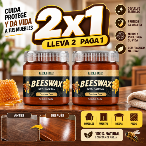 Cera Beeswax 2x1 para muebles de madera, brillo y revividor — Quiseya RD