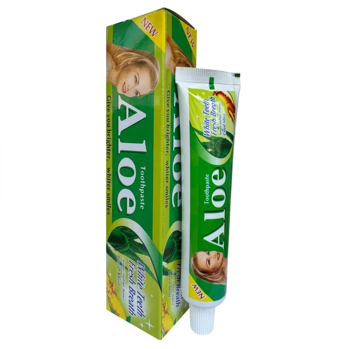 Pasta dental blanqueadora de aloe vera, tubo y caja — Quiseya